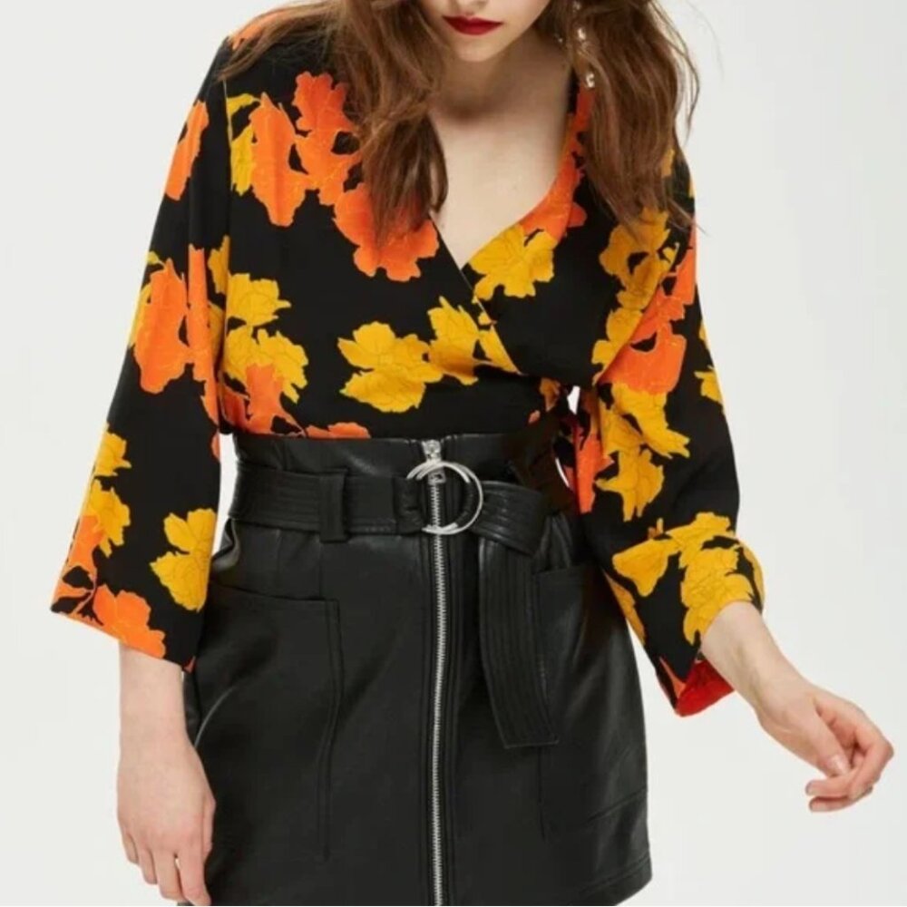 Topshop Moto Faux Leather Mini Skirt